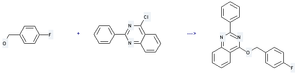 4-Fluorobenzyl alcohol is used to produce 4-(4-fluorobenzyloxy)-2-phenylquinazoline by reaction with 4-chloro-2-phenyl-quinazoline.